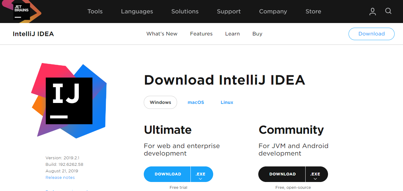 IntelliJ IDEAのダウンロードとインストール