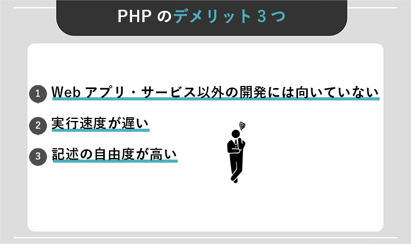 PHPのデメリット3つ