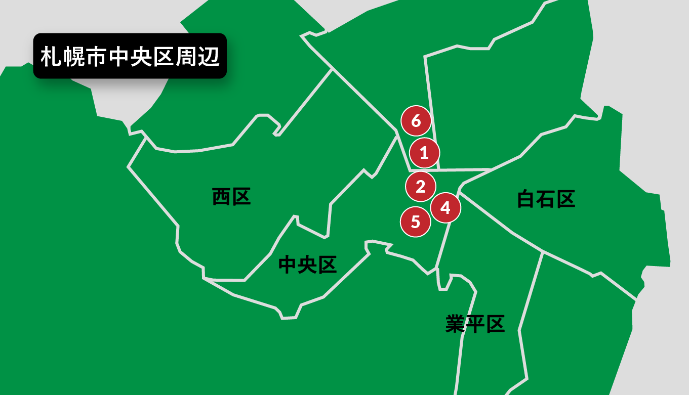 札幌市中央区周辺の比較
