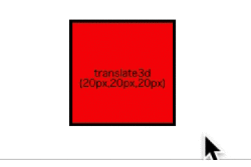 transform: perspective(100px) translate3d(20px,20px,20px);を表現する画像