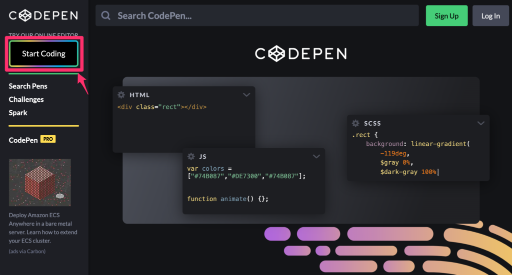CodePenの実行画像