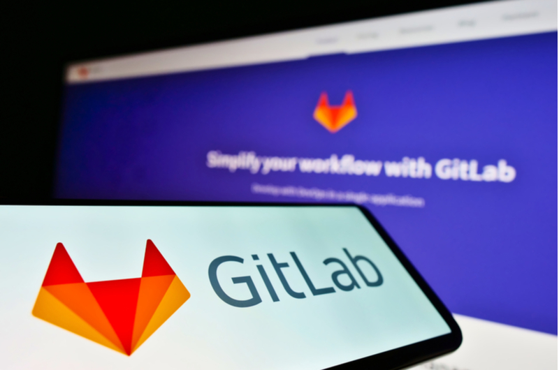 Smartphone with Gitlab business logo