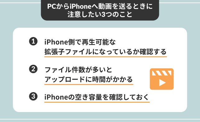 PCからiPhoneへ動画を送るときに注意したい3つのこと